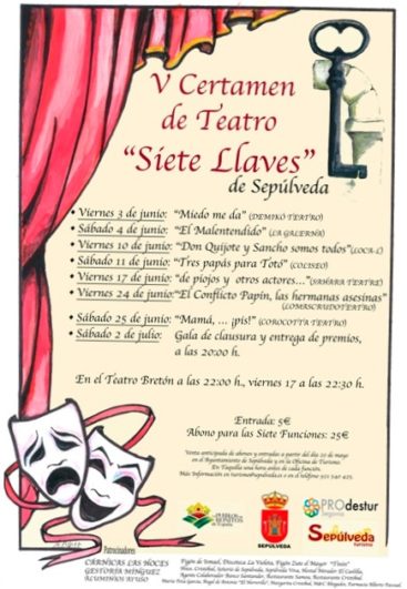Cartel del V Certamen de Teatro Aficionado de Sepúlveda - Destino Castilla y León