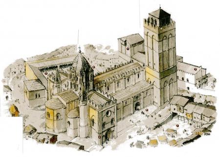 Representación de cómo pudo haber sido la Catedral vieja de Salamanca - Imagen de Amigos del Románico