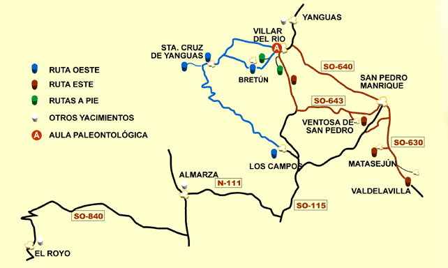Mapa Ruta de las Icnitas de Soria