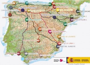 Mapas de Caminos de Santiago por España - Ministerio de Fomento
