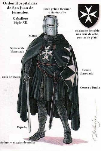 Caballero Hospitalario de la Orden de San Juan en el siglo XII - Imagen de Templespaña