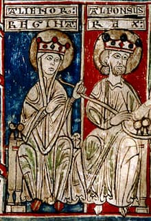 Alfonso VIII de Castilla y su reina Leonor Plantagenet - Imagen de Wikipedia