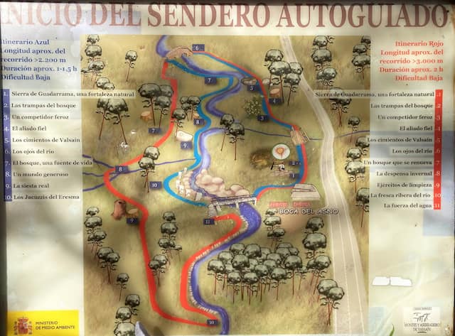 Mapa de las rutas cortas por La Boca del Asno - Destino Castilla y León