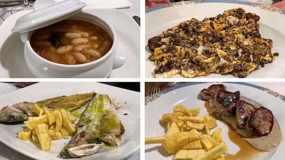 Platos de un menú del restaurante Casa Manolo - Imagen de La mesa del Conde