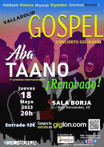 Cartel del concierto de góspel de Aba Taano