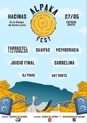 Cartel del festival Alpaka Fest Hacinas 2023