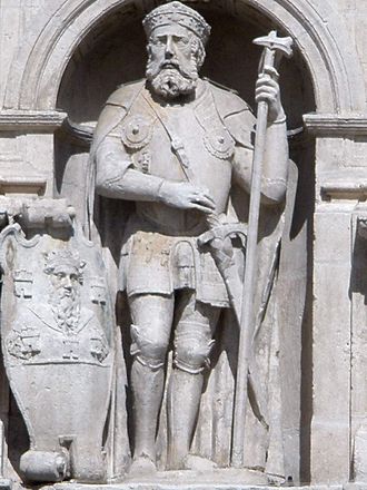Escultura de Don Diego Rodríguez Porcelos en Burgos - Imagen de CC Wikipedia
