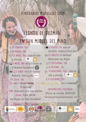 Cartel general anual de los itinerarios musicales de San Miguel del Pino 2026
