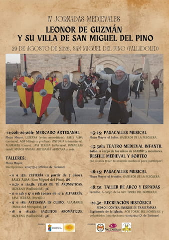 Programa de las IV Jornadas Medievales de San Miguel del Pino 2026 Programa de las jornadas 2026